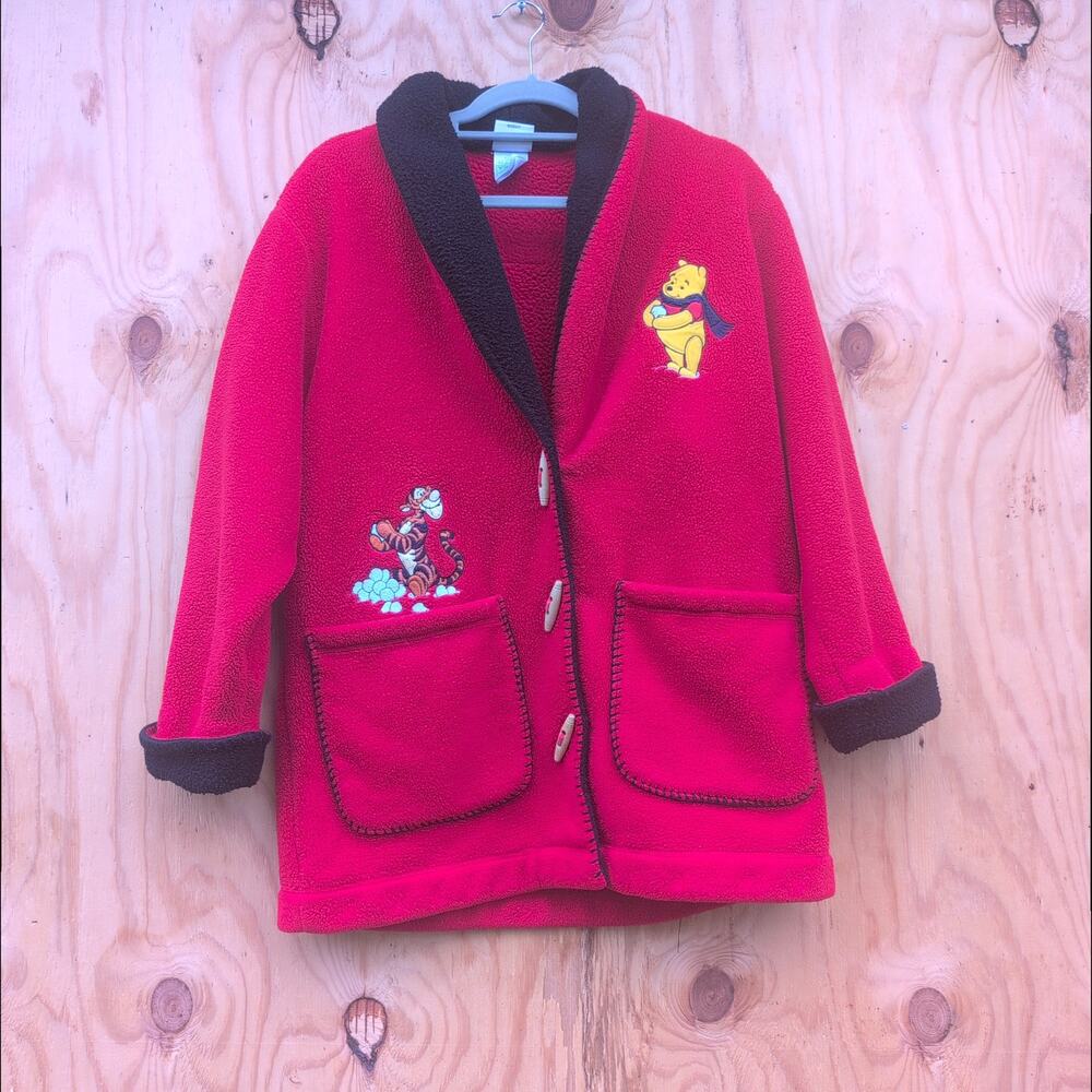 Vintage Disney Winnie The Pooh Toggle Button Heavy Fleece Women's S (Fits M/L)